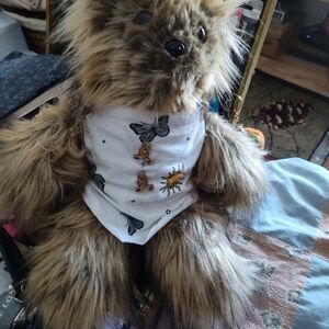 Furry Teddy Bear with White Graphic Shirt For Marilyn